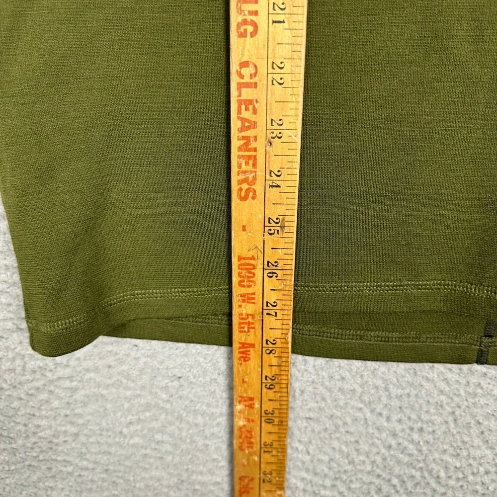 Ibex Sweater Mens XL Mock Neck Olive Green Center Seam Pullover 100% Merino Wool